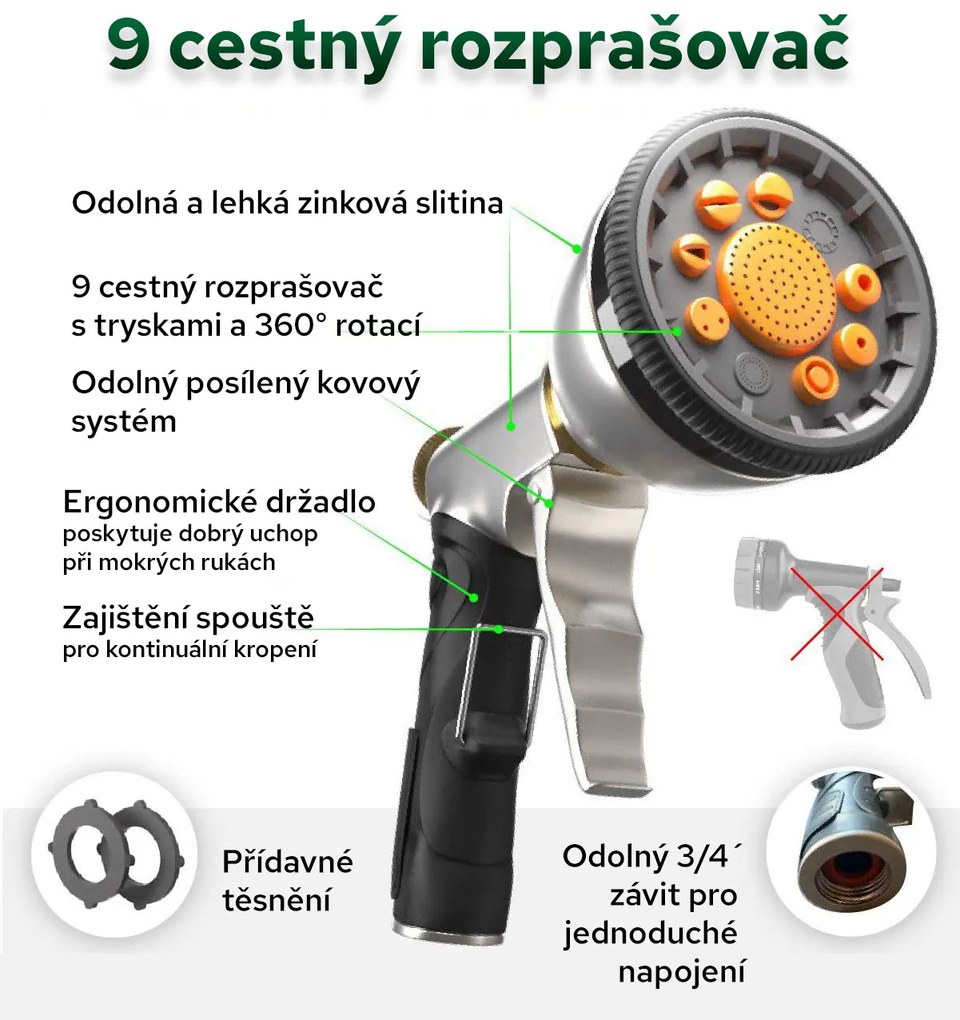 Bezdoteku Záhradná hadica zmršťovacia naťahovacia BEST 30m