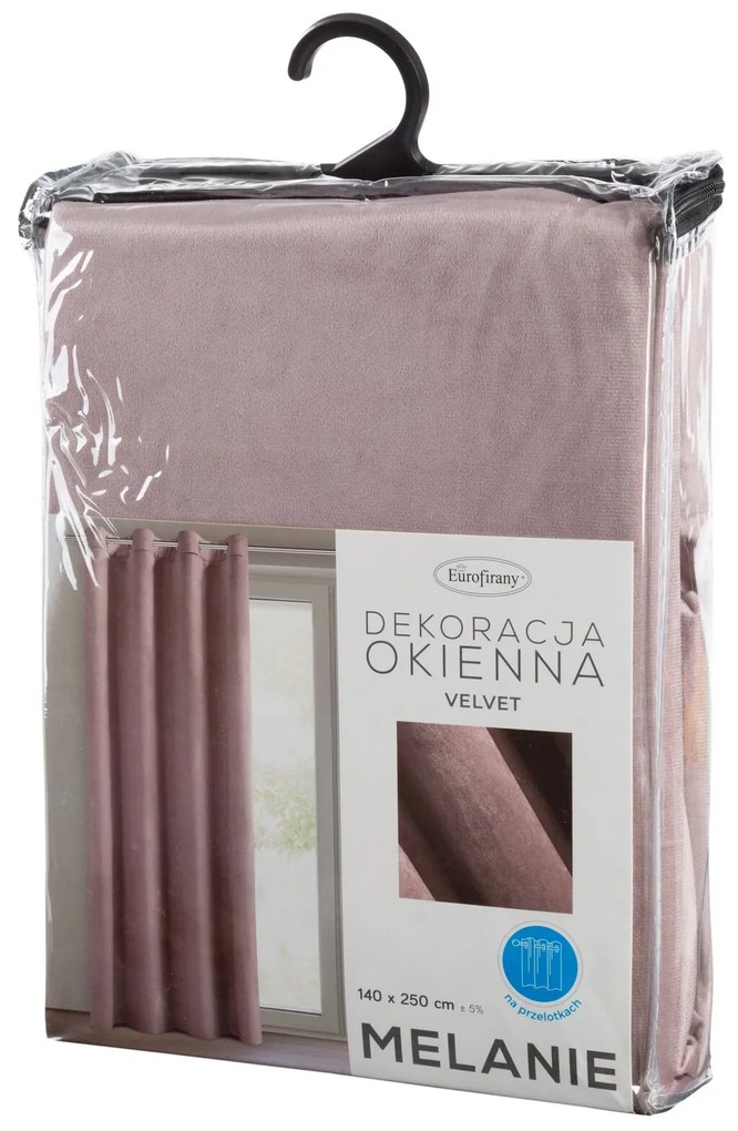 ZATEMŇOVACÍ ZÁVES NA KRÚŽKOCH MELANIE 140X250 CM PÚDROVO RUŽOVÁ