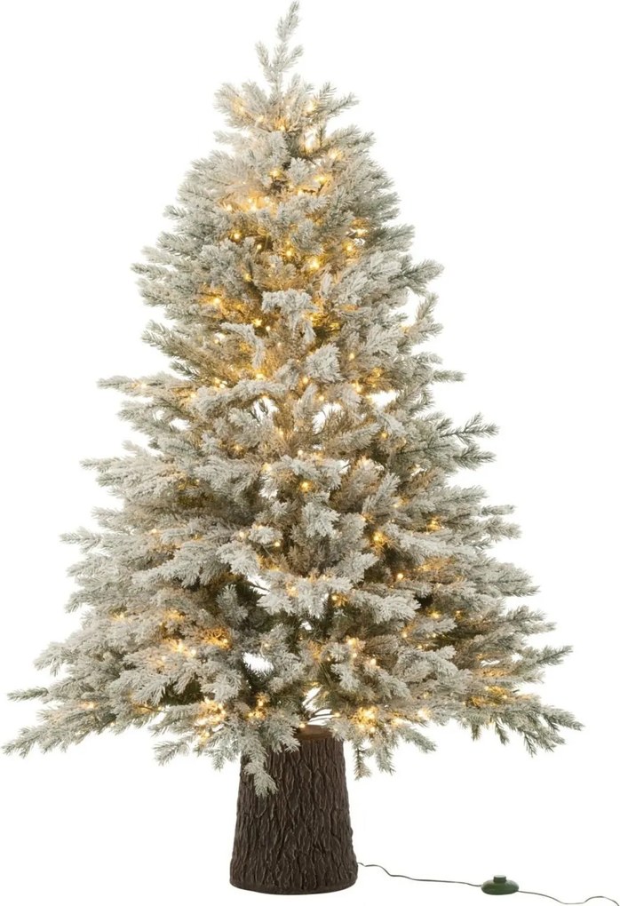 Vianočný zasnežený stromček s 600 LED svetielkami na podstavci Snowy – 110*110*150 cm