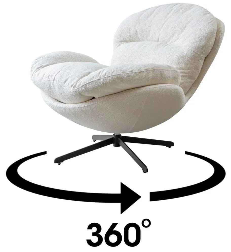 OTOČNÉ KRESLO CARLO BIELE 360°