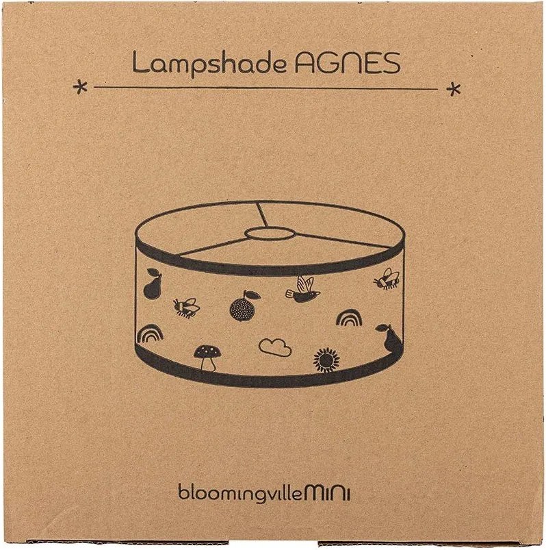 Biele/hnedé detské tienidlo s textilným tienidlom ø 34 cm Agnes – Bloomingville Mini