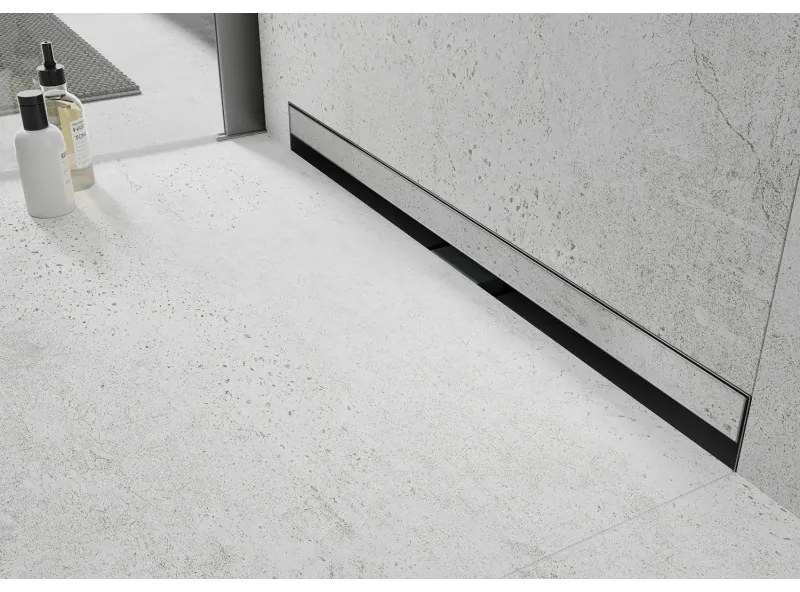 Mexen Flat nerezový sprchový žľab na stenu 70 cm vzor WALL, 1030070