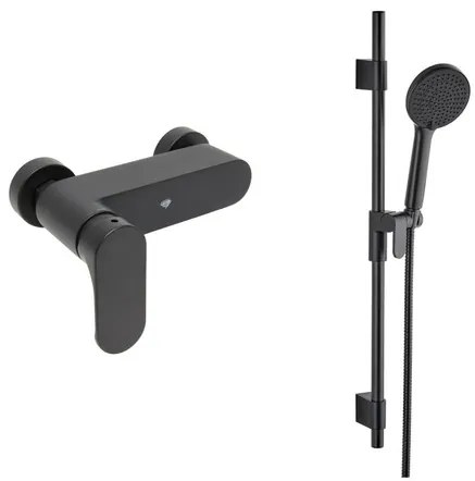 Sprchová batéria SAT Fusion so sprchovacím setom 150 mm čierna matná SATBSFU268CPCSET