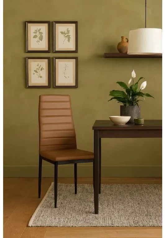 Noela Jedálenská stolička z umelej kože TINO hnedá