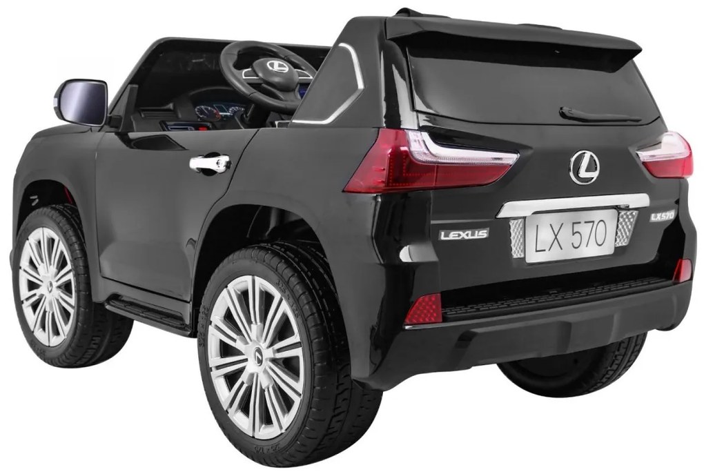 RAMIZ ELEKTRICKÉ AUTÍČKO LEXUS LX570 - LAKOVANÉ - ČIERNE - 4 x 45W - 2 x12V 7Ah - 2023