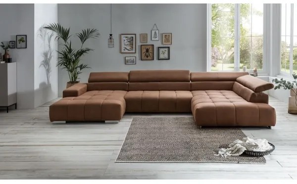 Rohová sedacia súprava do U TROPEA pravá hnedá
