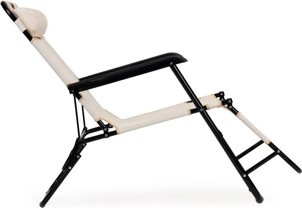Ležadlo s opierkou hlavy, skladacia konštrukcia, béžové