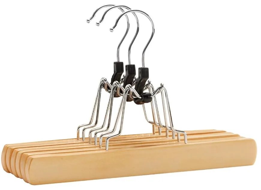 Vešiaky 3 ks drevené na nohavice CRW007-12