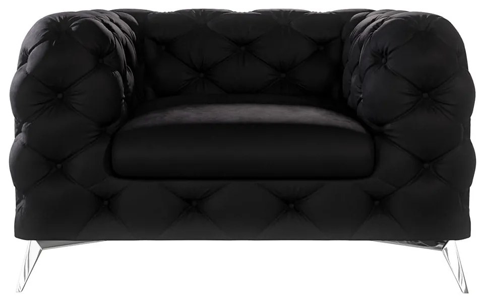 Čierne zamatové kreslo Chelsea – Ropez