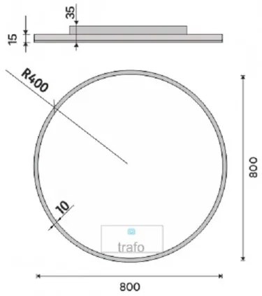 NIMCO zrkadlo podsvietené LED 26000 800 x 800 mm kruh s dotykovým senzorom hliník ZP 26002RV