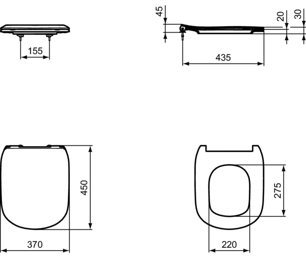 Ideal Standard Ideal Standard Tesi - WC sedátko Soft-Close, biela T352701