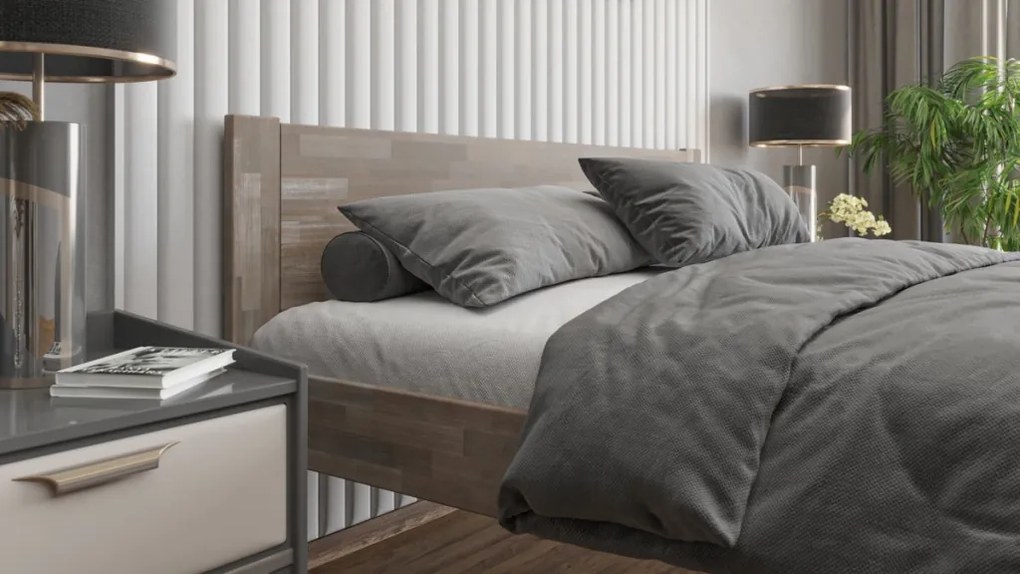 Posteľ Fava 180x200 cm, šedý buk