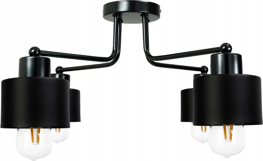 BERGE Závesné svietidlo DRON 4xE27 ČIERNY HRNČEK