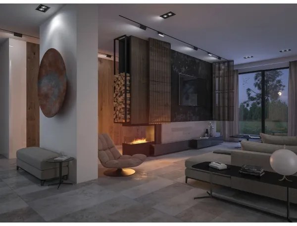 InFire - Rohový BIO krb 80x50 cm obojstranný