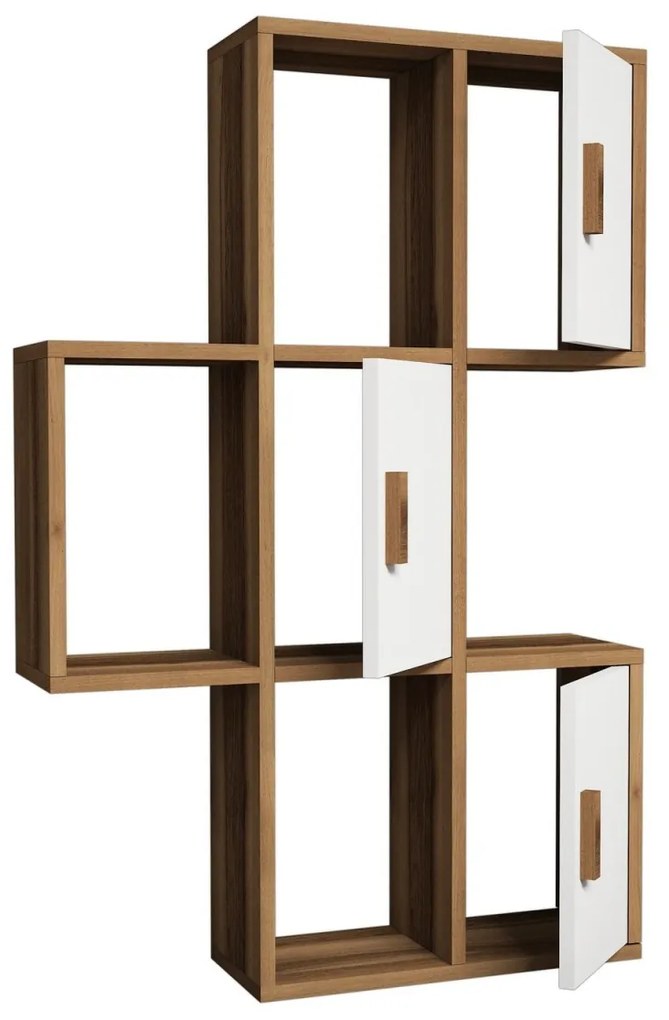 Nástenná polica FLORA 50 cm dub jantár/biela