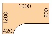 Ergonomický kancelársky pracovný stôl PRIMO FLEXI, 160x120 cm, szary / czereśnia, ľavý