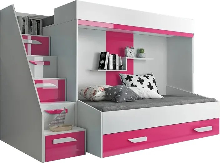 SB Multifunkčná poschodová posteľ Party 16 Farba: Ružová