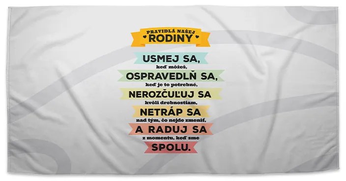 Sablio Uterák Pravidlá našej rodiny - 30x50 cm