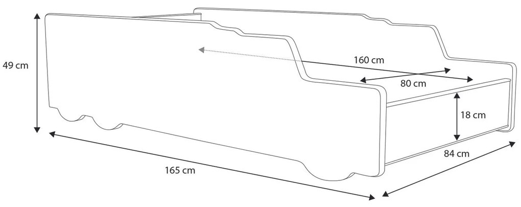 Detská posteľ 160x80 cm. Akcia -20%. Vlastná spoľahlivá doprava až k Vám domov. 1052143