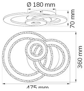 Wofi 11791 - LED Stmievateľné stropné svietidlo RIO LED/24,5W/230V 3000K