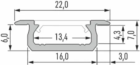 Led-Labs LED profil LUMINES typ Z surový 3m