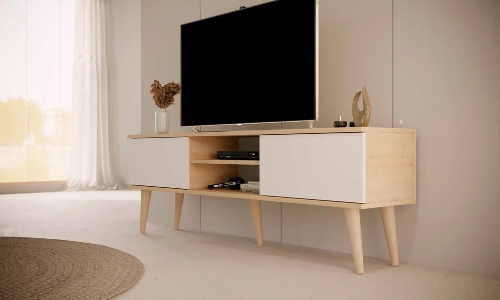 TV stolík TORONTO 160 cm dub artisan/biely