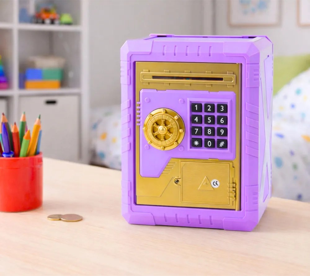 LEAN Detský elektronický trezor - fialová