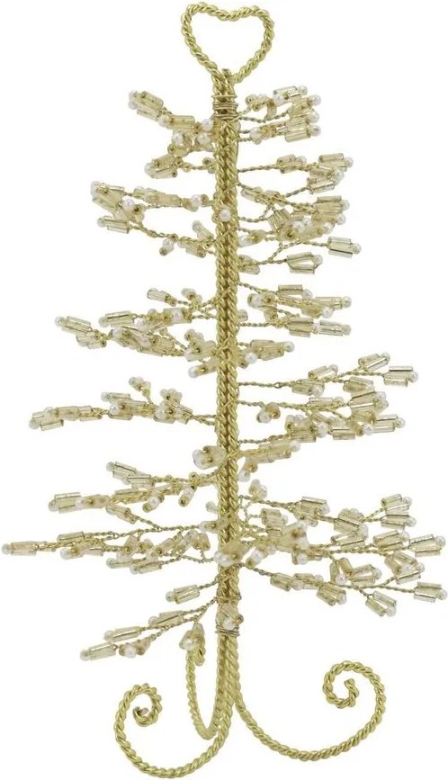 Vianočný dekoračný stromček s perličkami Glaze Forest - 11*24 cm