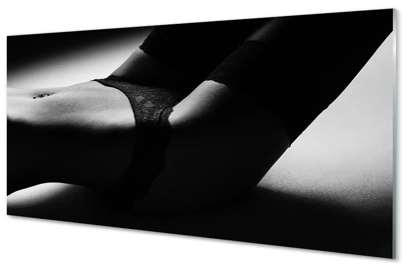 Obraz na skle žena brucho 100x50 cm