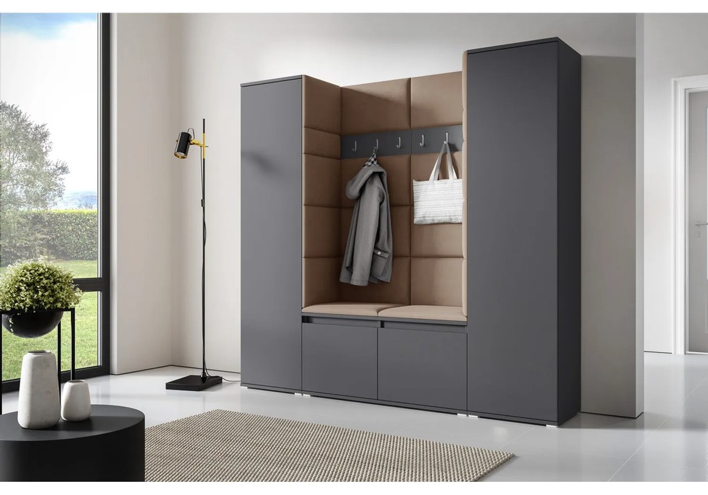 Predsieňová stena AMI 31 Bez zrkadla Grafit Béžová