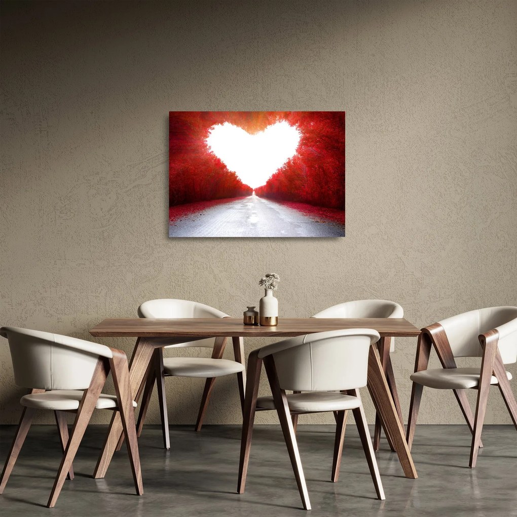 Sklenený obraz - Cesta k láske (70x50 cm)