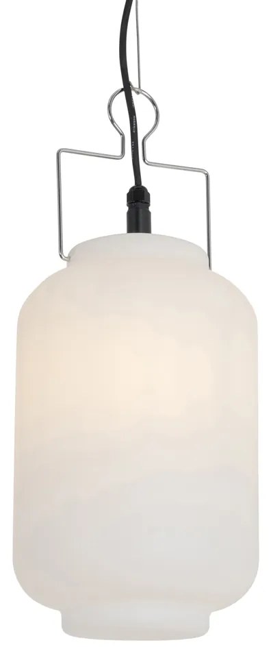 Závesné vonkajšie svietidlo biele 20 cm so zástrčkou IP44 - Pion