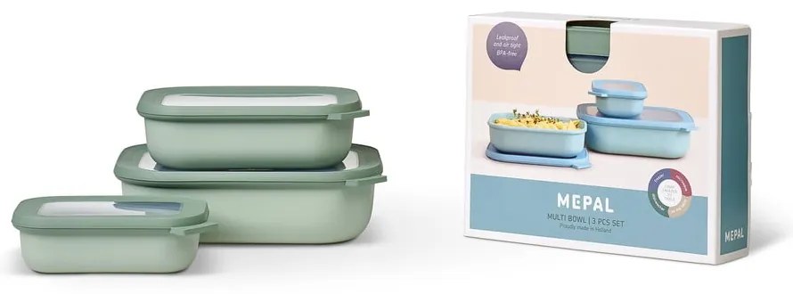 Potravinové škatuľky v súprave 3 ks Nordic sage – Mepal