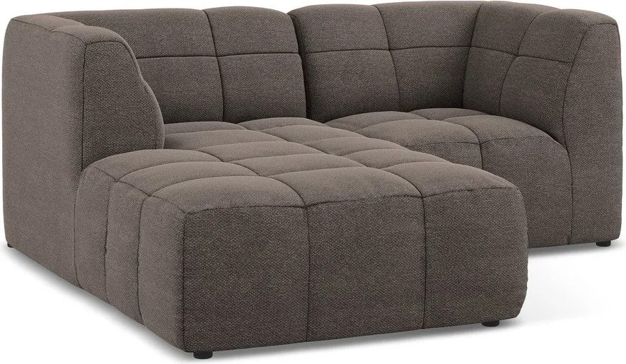 Hnedá rohová pohovka z textílie buklé (ľavý roh/s leňoškou) Aloha – Makamii