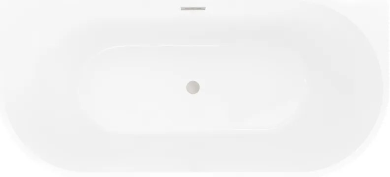 Mexen Oris, voľne stojaca ryhovaná vaňa 150 x 75 cm, biela-čierna, oceľový prepad, 52871507575-97