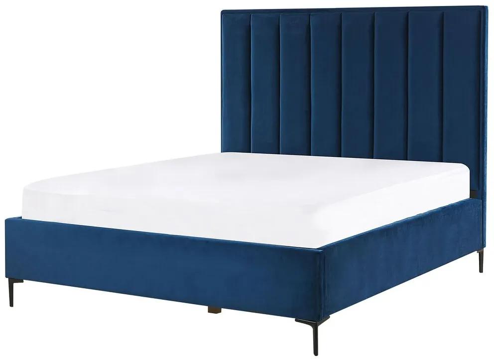 Manželská posteľ 140 cm s nočnými stolíkmi Saturnino (modrá) (s roštom a úložným priestorom). Vlastná spoľahlivá doprava až k Vám domov. 1075871
