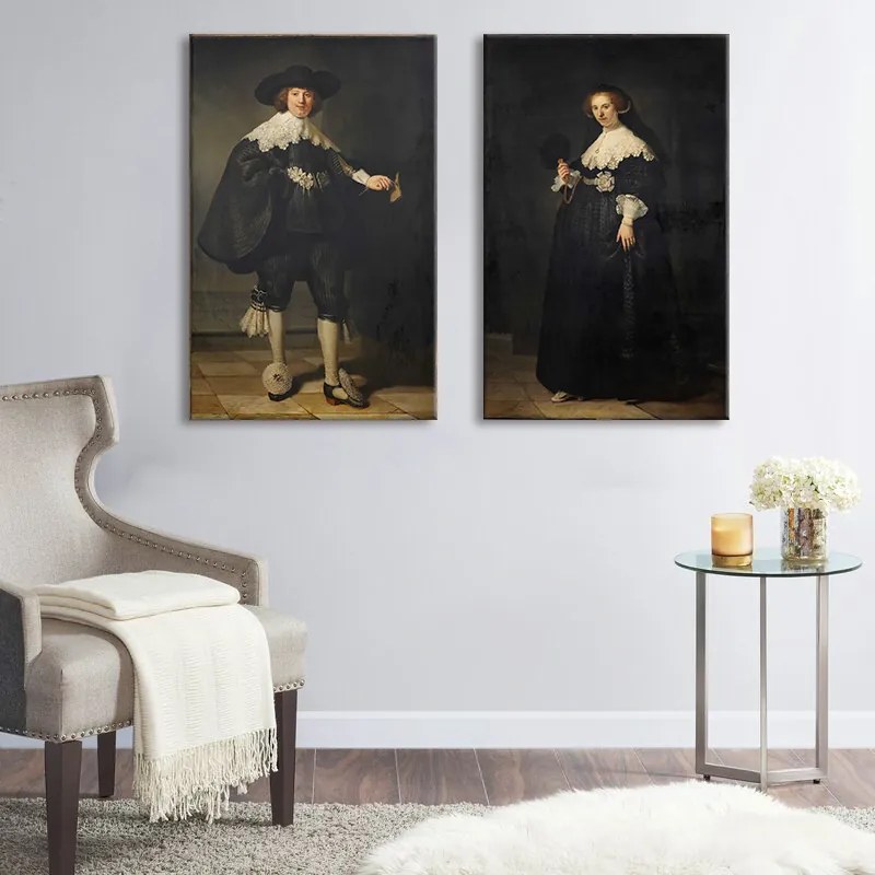 Obraz na plátne Rembrandt - Portréty Martena Soolmansa a Oopjena Coppita | rôzne rozmery