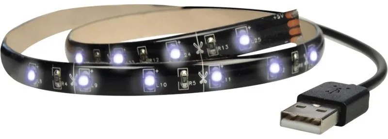 SOLIGHT LED pásik pre TV 100cm, USB napájanie, IP65, 6500K