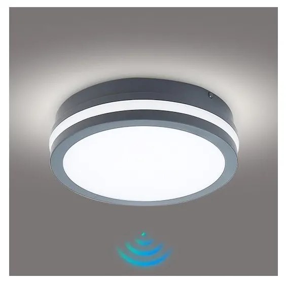 Brilagi - LED Vonkajšie svietidlo so senzorom BENE LED/18W/230V pr. 22 cm IP54 BRI045
