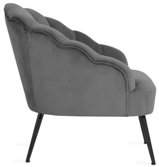 Kreslo ARIEL zamatové sivé ALL 969847