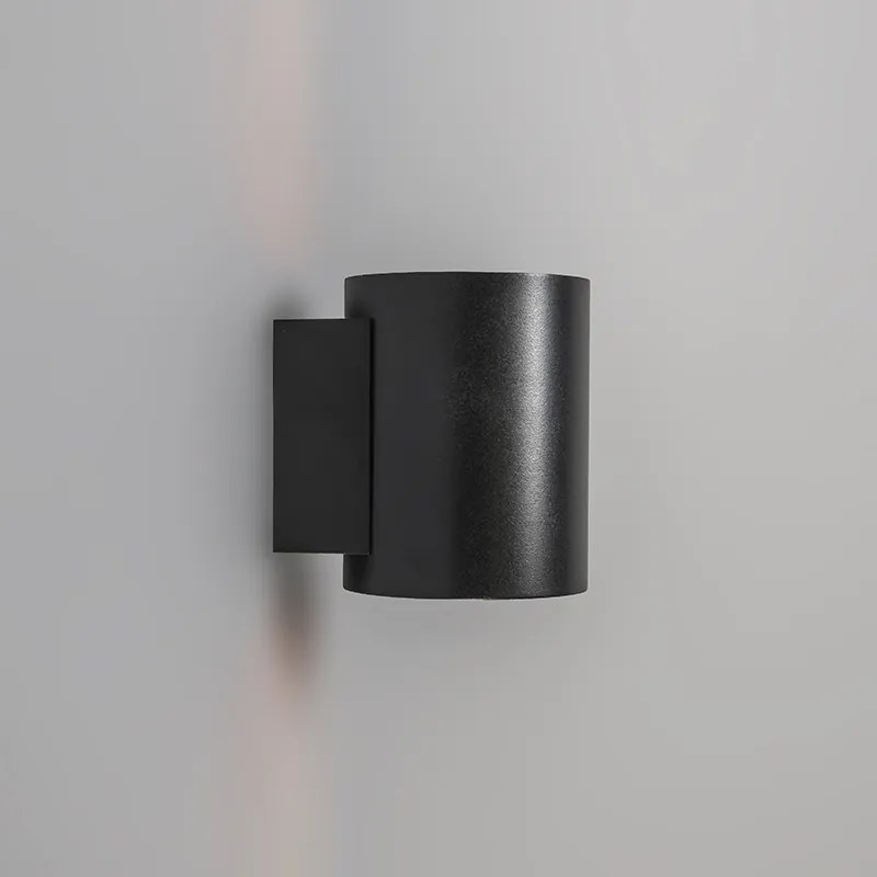 Nástenná lampa čierna so zlatým okrúhlym tvarom - Sola