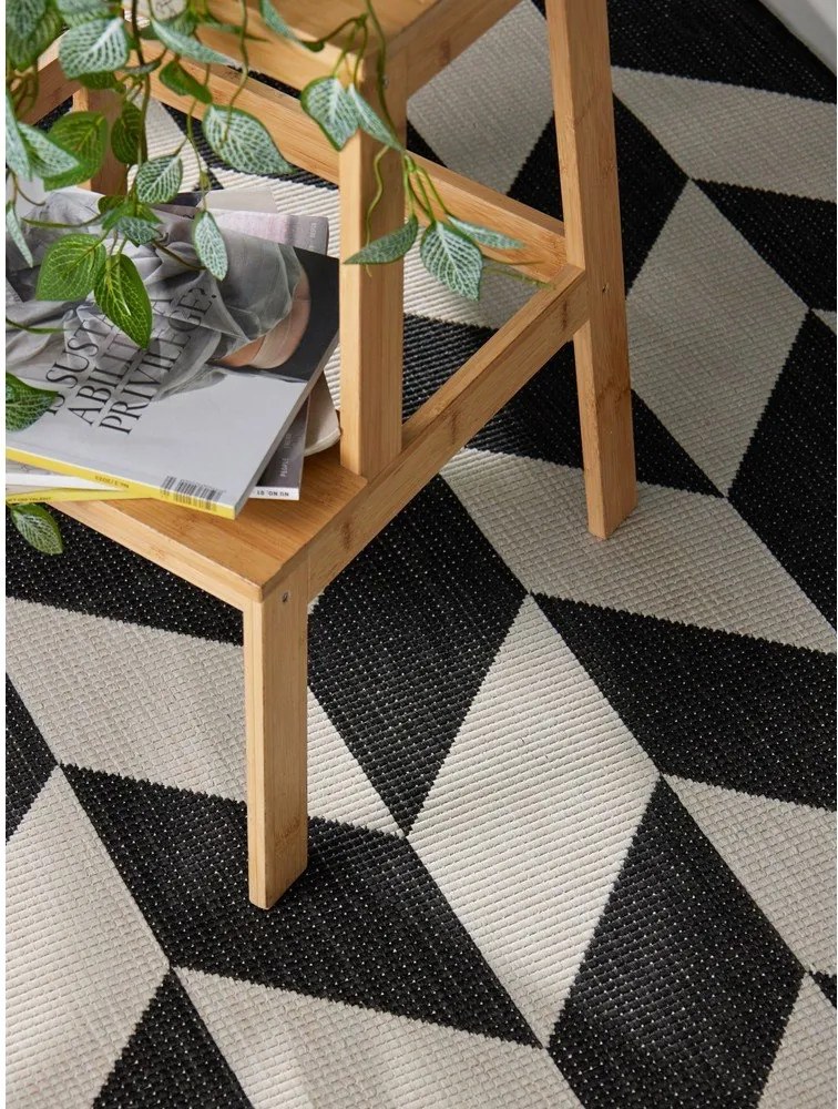 Čierny/krémovobiely vnútorný a vonkajší koberec 160x230 cm Haringey Terrick – Ted Baker