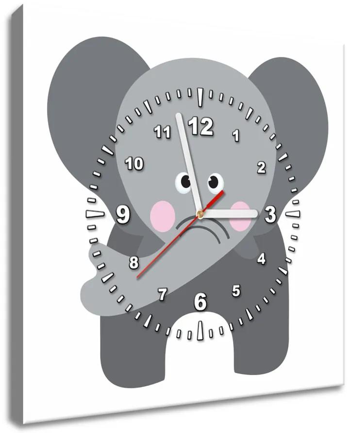 Gario Obraz s hodinami Slon Rozmery: 30 x 30 cm