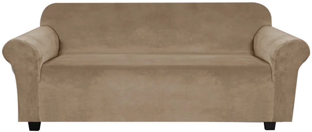 Elastický plyšový poťah na dvojmiestnu pohovku BestBerg / sand