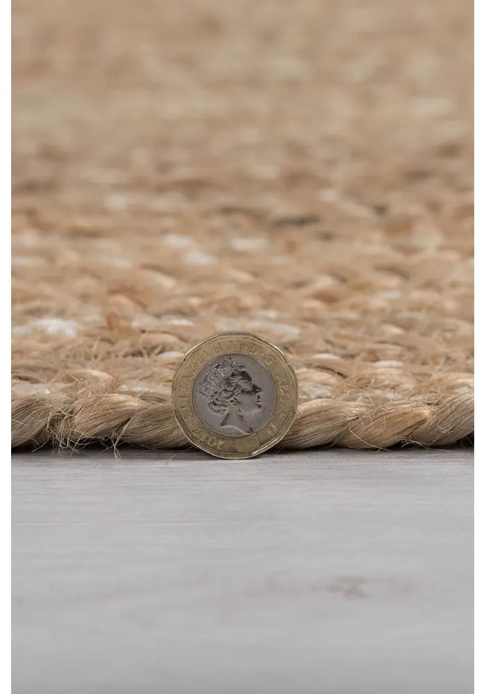 Jutový okrúhly koberec v prírodnej farbe ø 133 cm Capri – Flair Rugs