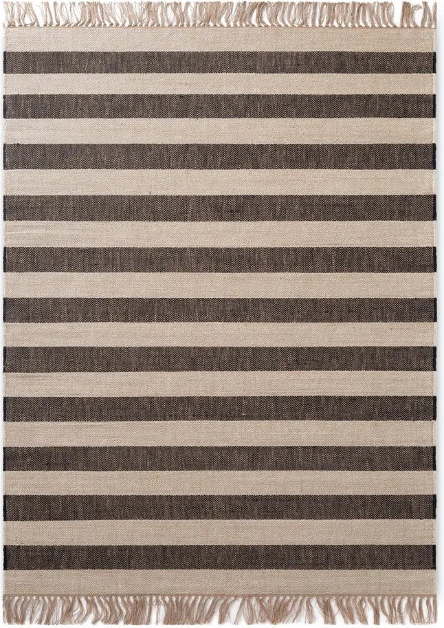 Čierny/krémovobiely obojstranný/ručne tkaný jutový koberec 160x230 cm Playa – Hanse Home