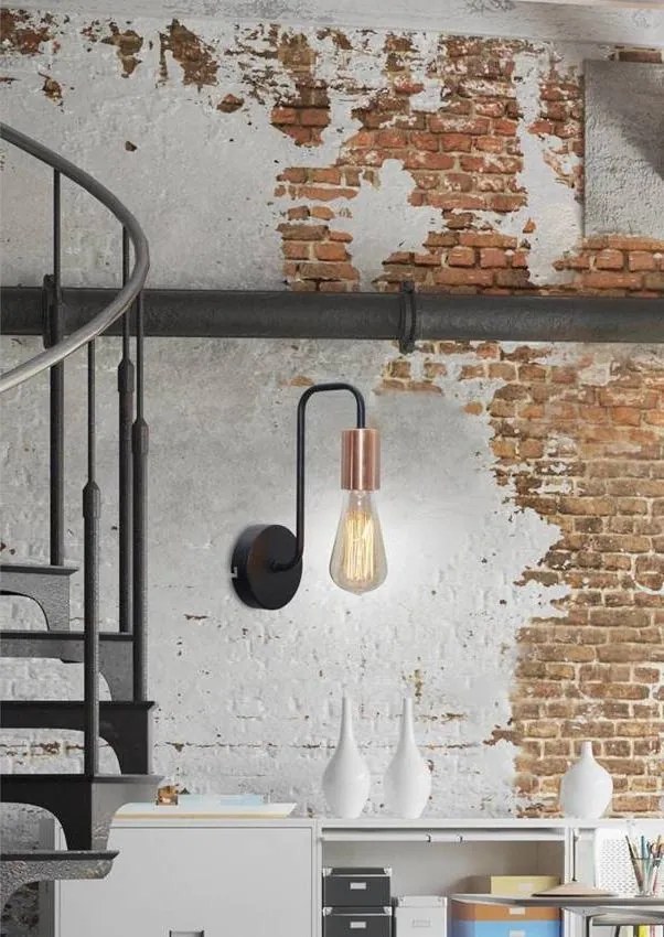 Candellux Čierne nástenné svíetidlo Herpe pre žiarovku E27 21-66855