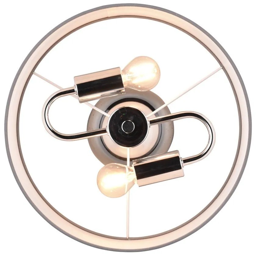 Sivé stropné svietidlo ø 30 cm Davos – Trio