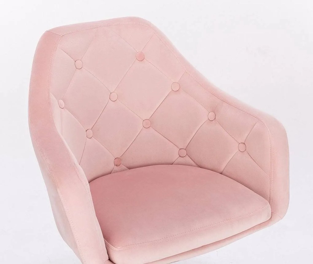 LuxuryForm DESIGN Kreslo ANDORA VELUR na zlatom kríži - svetlo ružová