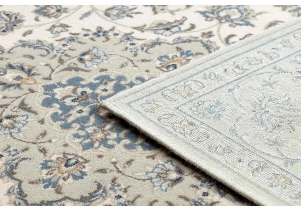 Vlnený kusový koberec Alim krémovo modrý 80x150cm